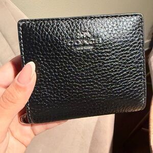 NWOT Coach Pebbled Black Leather Wallet